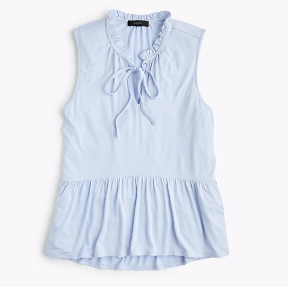 J.Crew Ruffle Trimmed Tie Front Sleeveless Top